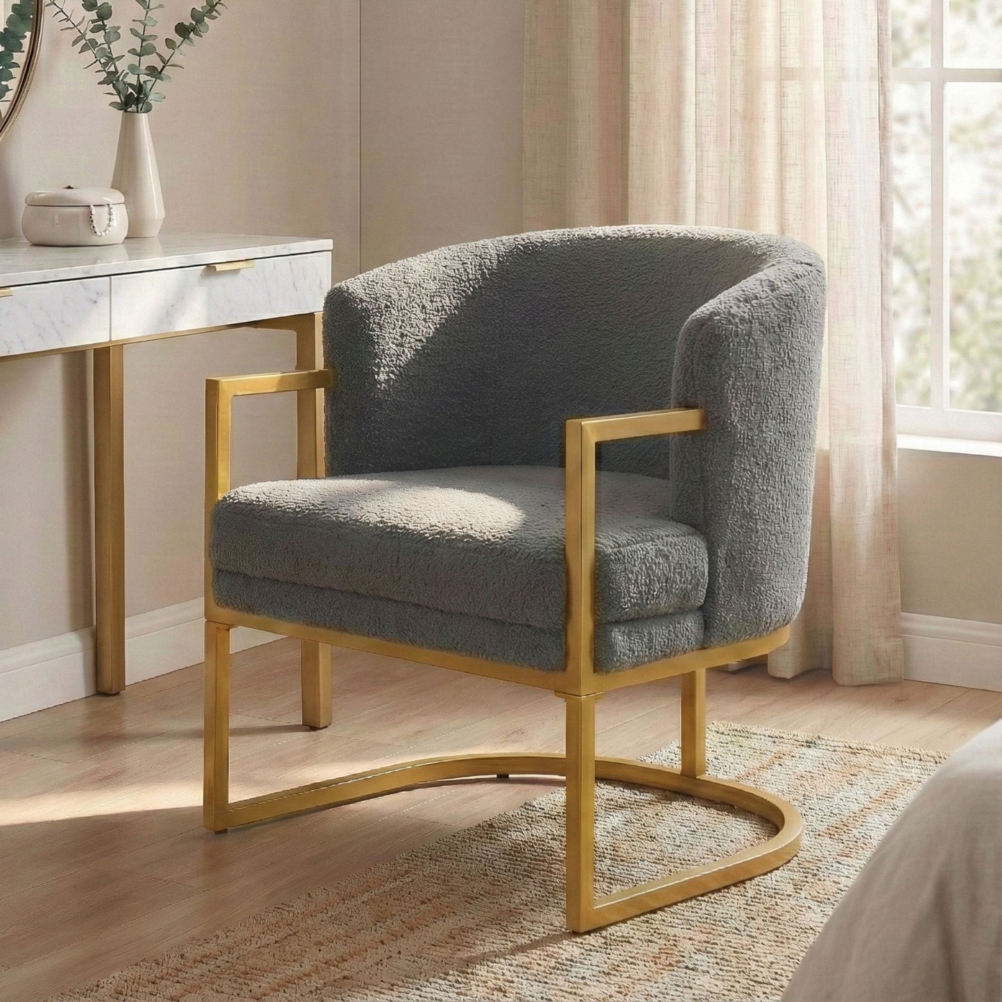 Upholstered Reading Accent Armchair For Living Room Noble House