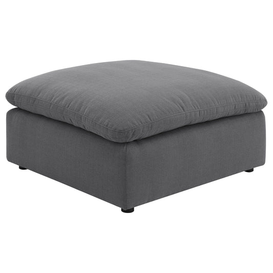 Greeley - Upholstered Square Ottoman With Cushion - Charcoal Furniture Max