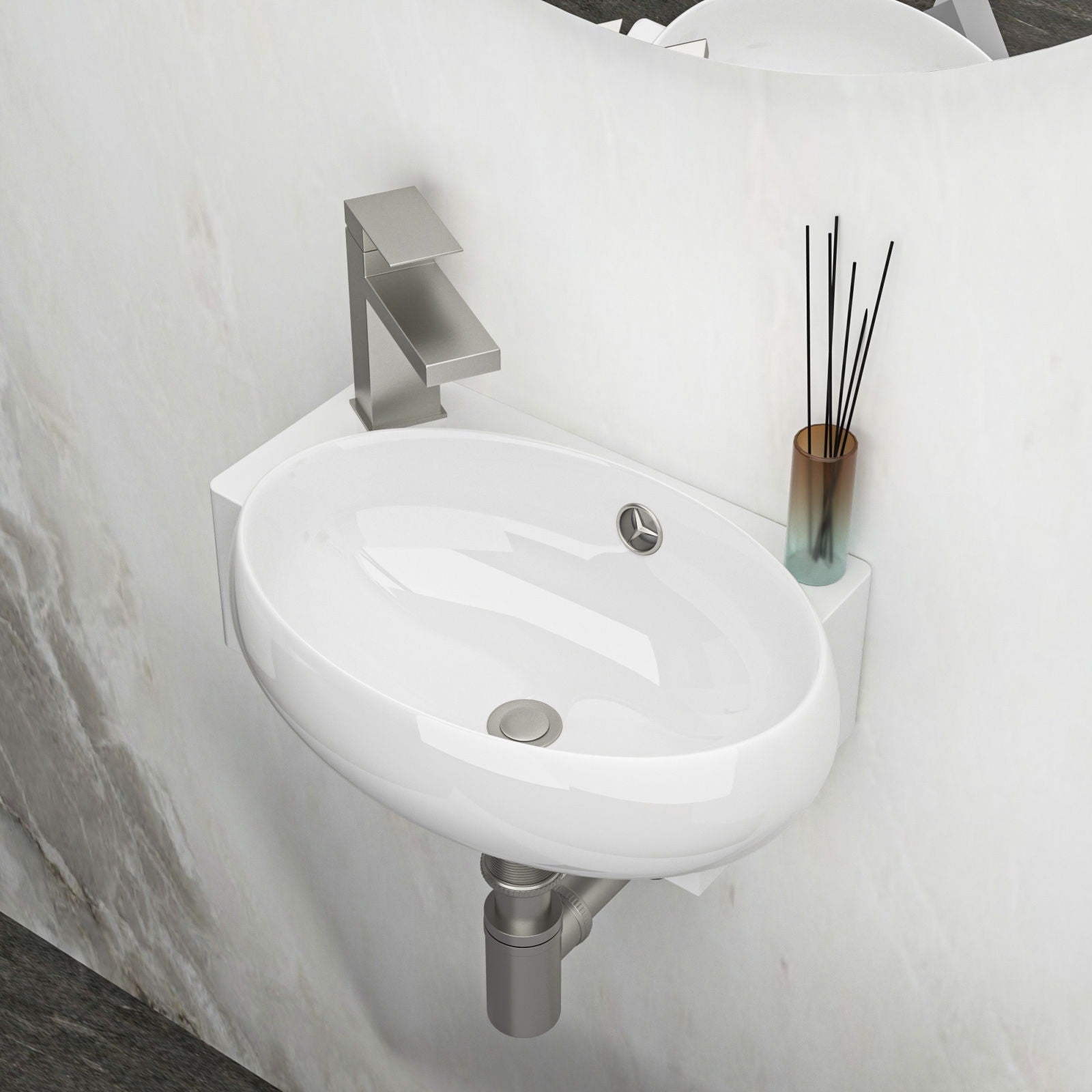Modern Aesthetic Rectangle Wall Mount Bathroom Sink With Single Faucet Hole Daily Nest