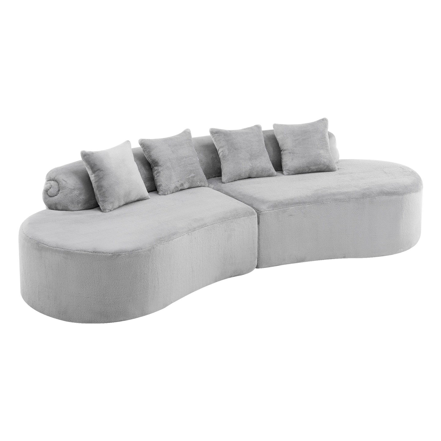 Modern Curved Sofa With Pillows Home Essentials