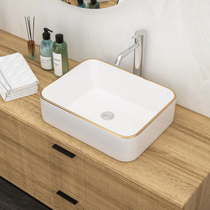 Modern European Style Ceramic Rectangular Vessel Bathroom Sink Daily Nest