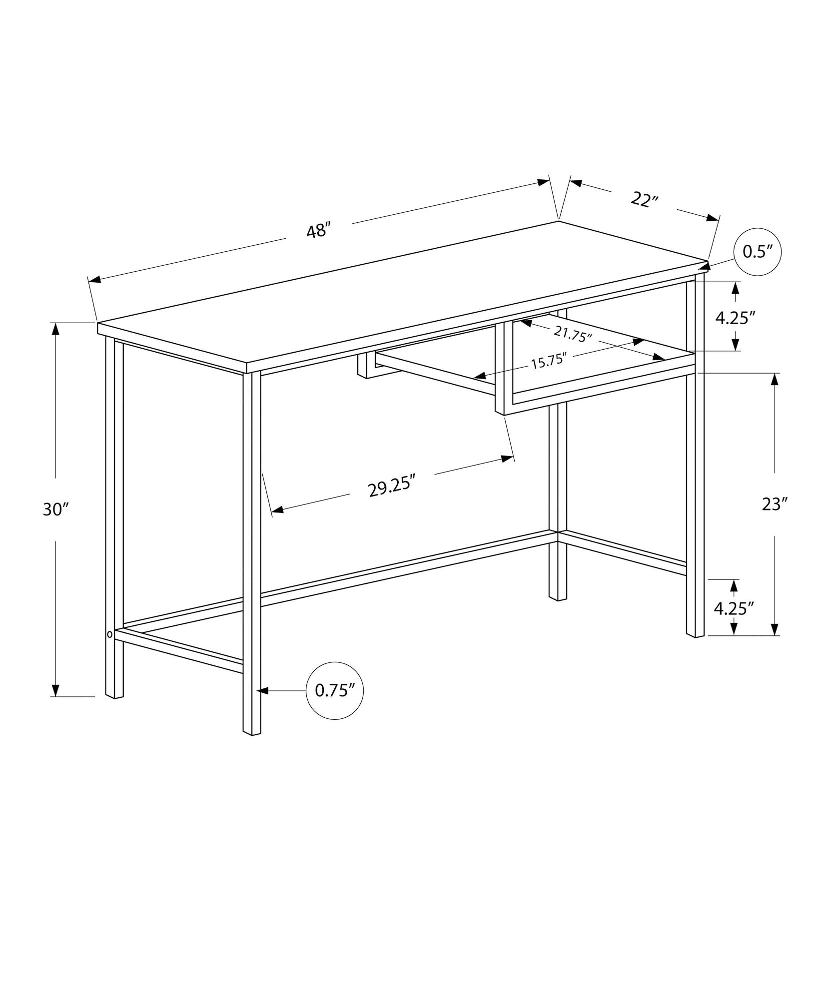 Computer Desk For Home Office, Compact Modern Design, Contemporary & Modern 8th Street