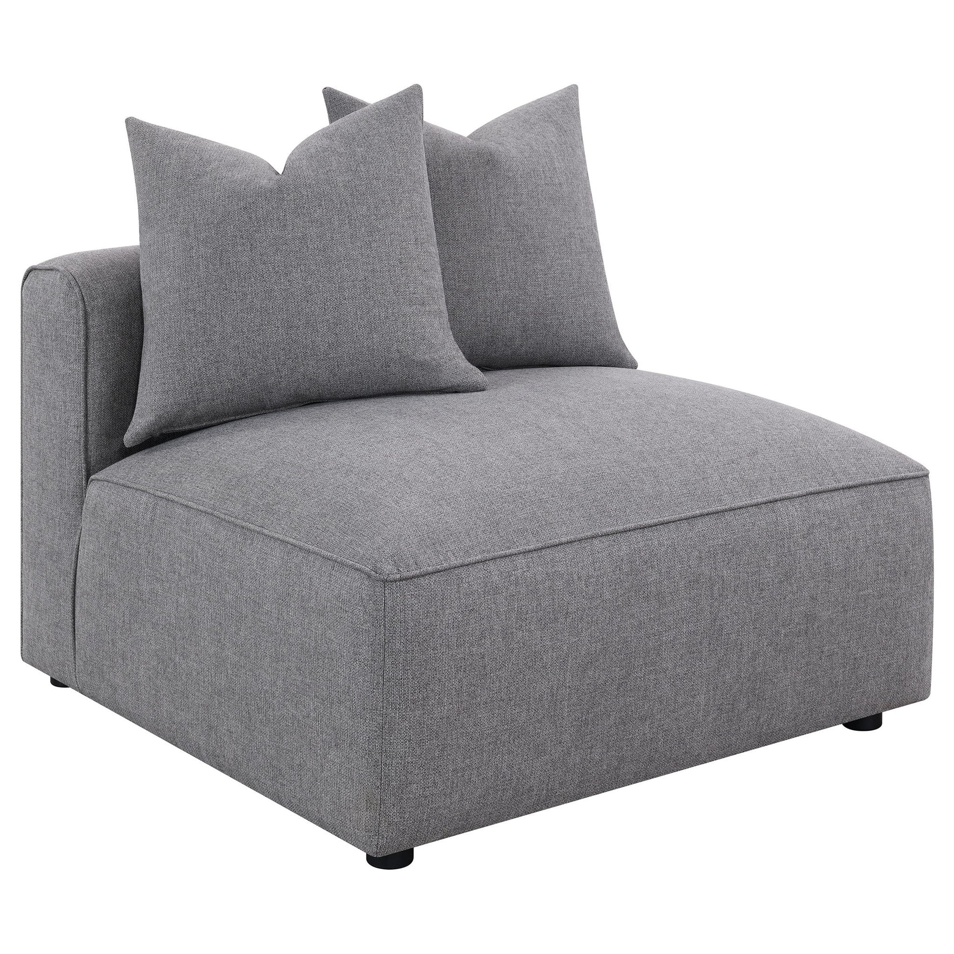 Amherst - Armless Chair With Accent Pillow - Gray Furniture Max