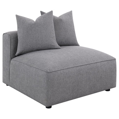 Amherst - Armless Chair With Accent Pillow - Gray Furniture Max