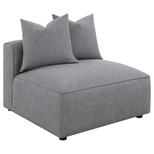 Amherst - Armless Chair With Accent Pillow - Gray Furniture Max