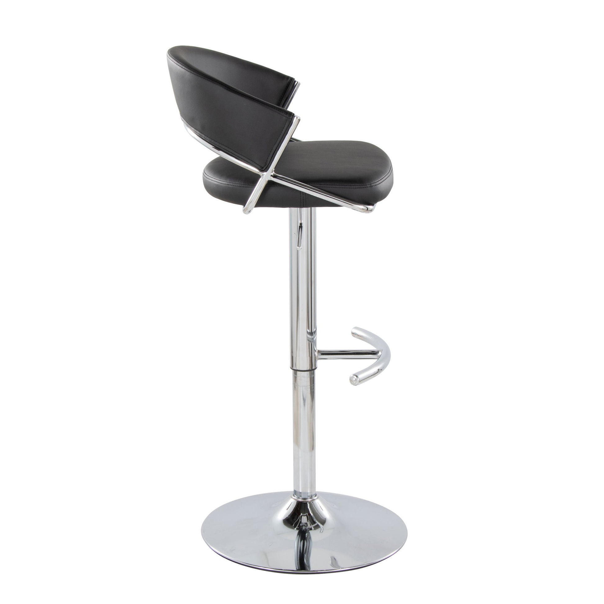 Jie - Contemporary Adjustable Barstool With Swivel & Rounded T Footrest (Set of 2) Lumi Source