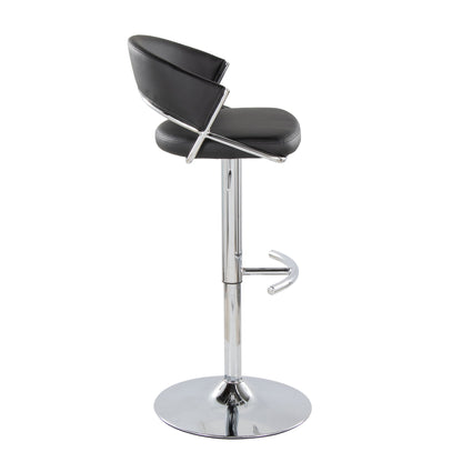 Jie - Contemporary Adjustable Barstool With Swivel & Rounded T Footrest (Set of 2) Lumi Source