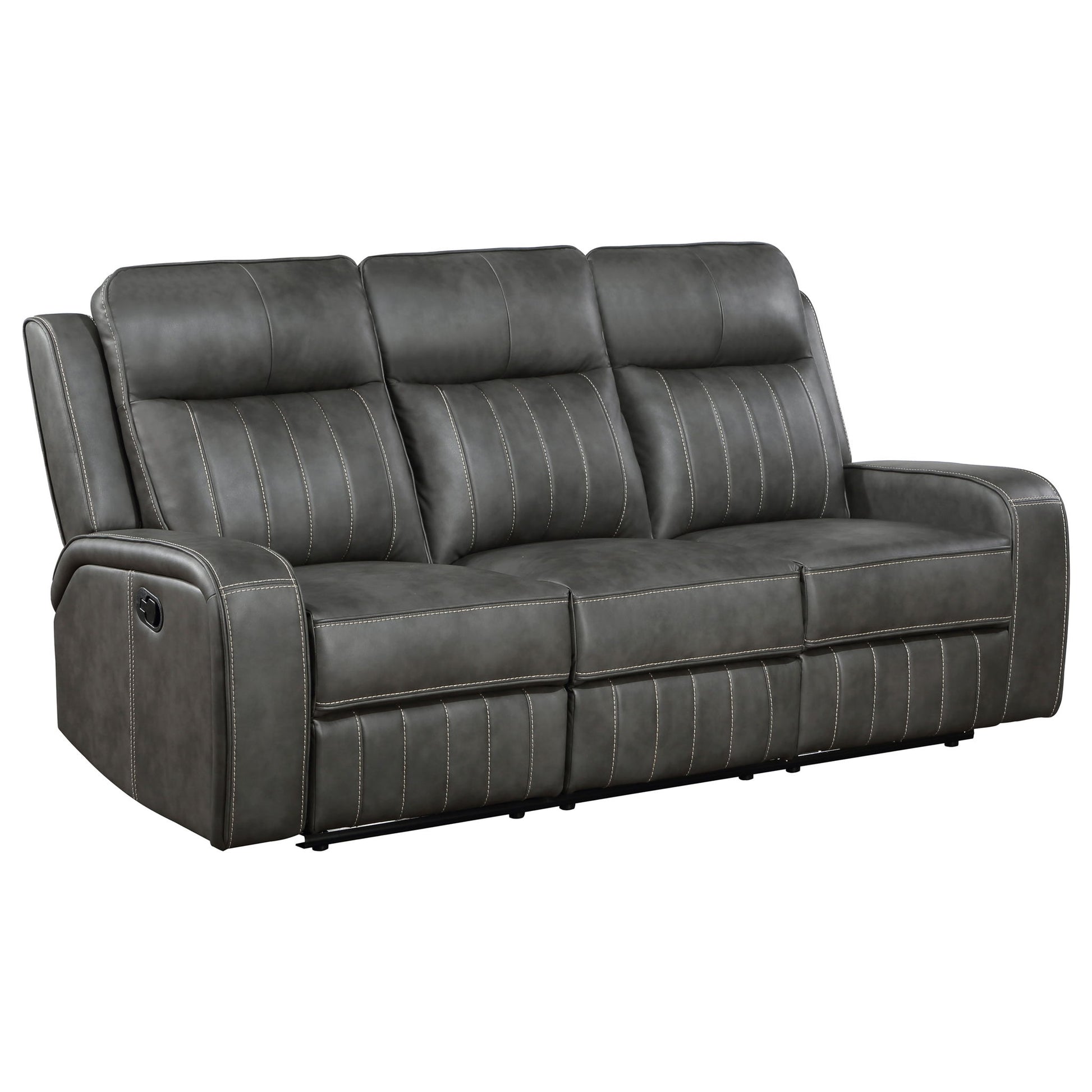 Forrest - Motion Reclining Sofa Comfort With Elegant Tufting And Wide Track Arms - Gray Furniture Max