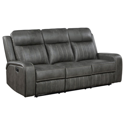 Forrest - Motion Reclining Sofa Comfort With Elegant Tufting And Wide Track Arms - Gray Furniture Max