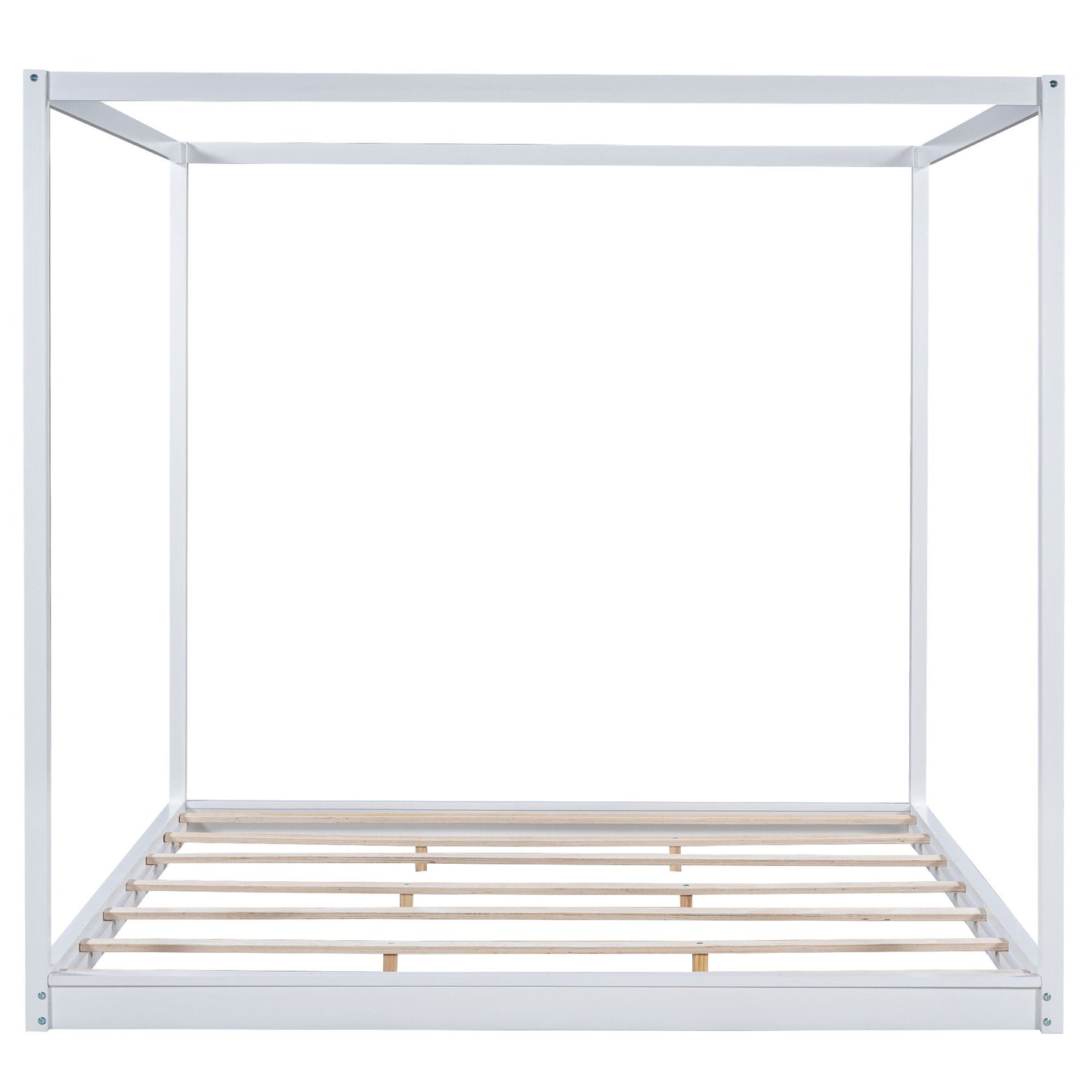 Wood Canopy Platform Bed With Support Legs And Airflow Slats Hearth and Haven