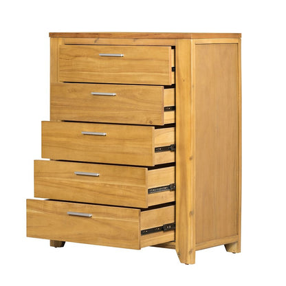 5 Drawer Dresser - Natural Brown