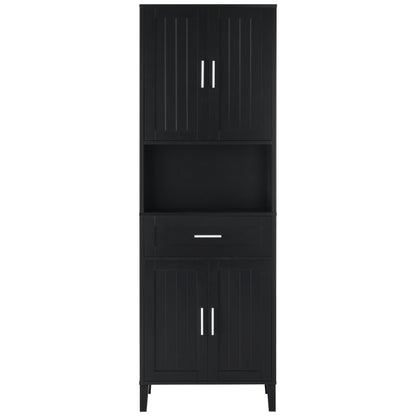 Freestanding Tall Bathroom Cabinet With Soft Close Doors And Adjustable Shelves Hearth and Haven