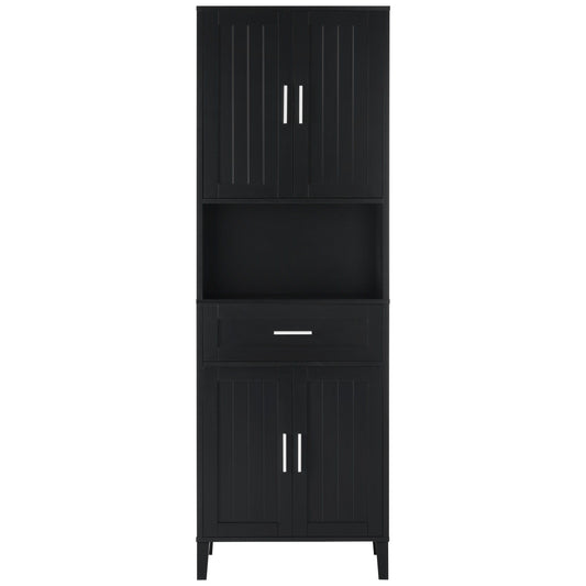 Freestanding Tall Bathroom Cabinet With Soft Close Doors And Adjustable Shelves Hearth and Haven
