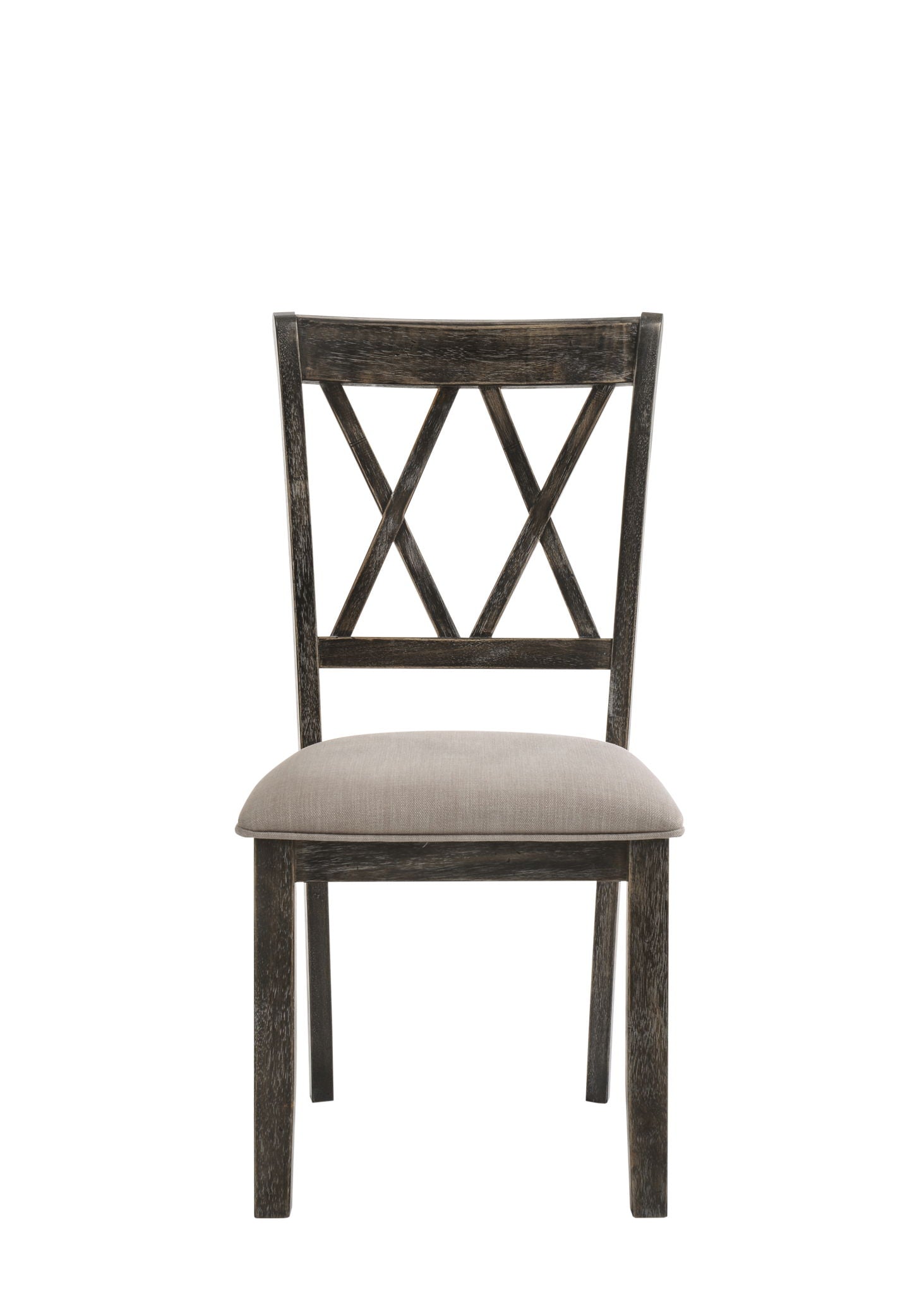 Claudia II - Weathered Side Chair (Set of 2) - Beige / Gray Acme