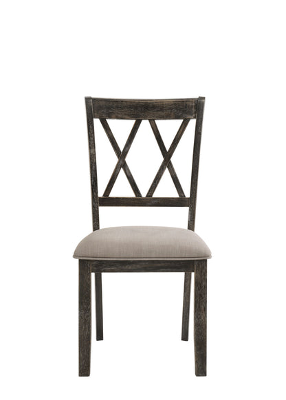 Claudia II - Weathered Side Chair (Set of 2) - Beige / Gray Acme