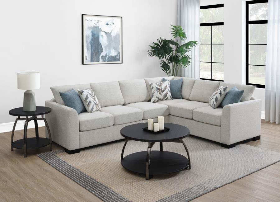 Ashford - Chenille Upholstered Sleeper Sectional Sofa - Greige Coaster Fine Furniture