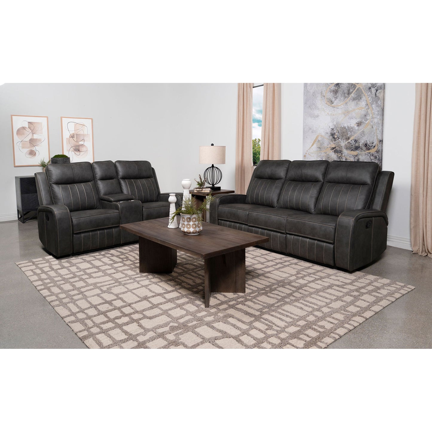Forrest - 2 Piece Motion Reclining Sofa Set - Gray Furniture Max