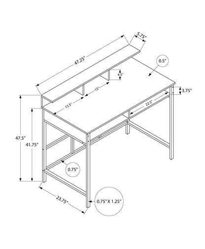 Computer Desk For Home Office, Standing, Storage Shelves, Laptop, Contemporary & Modern 8th Street