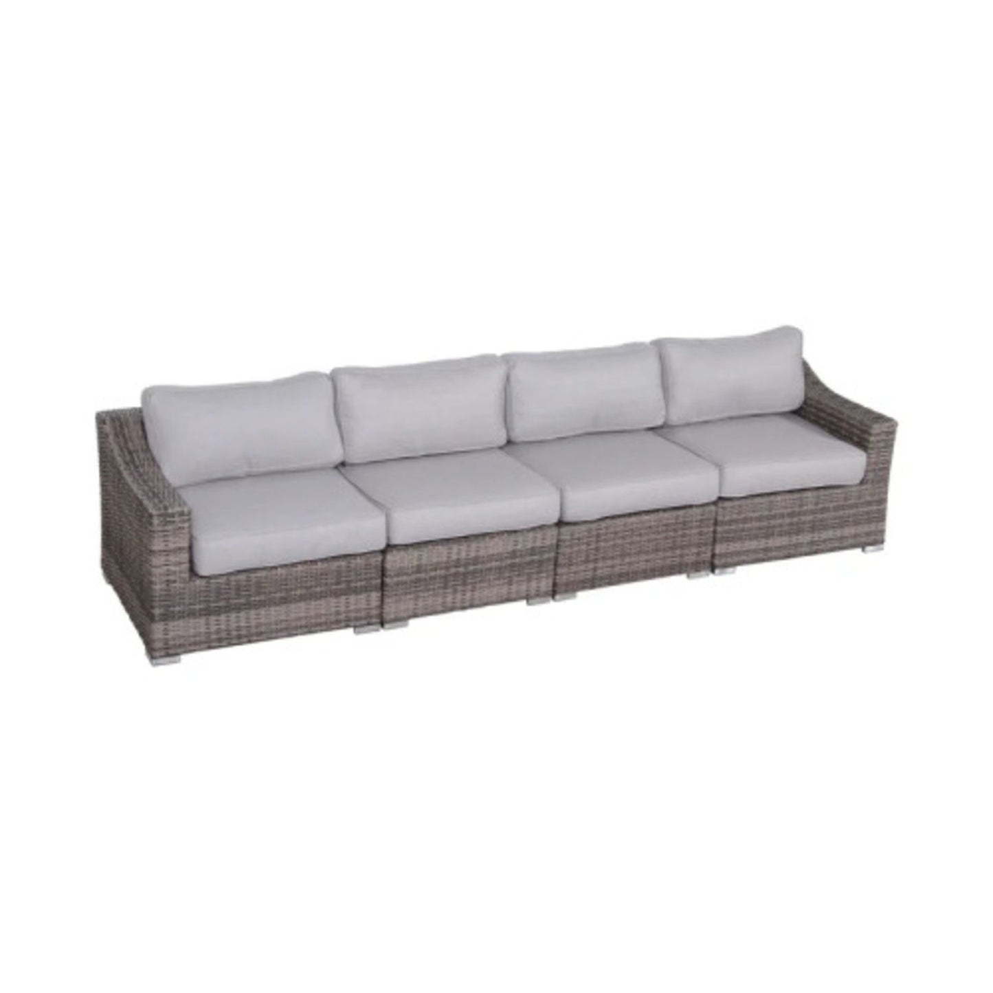 Contemporary Outdoor Rattan Wicker Sectional Seating Group With Cushions LSI Patio Furniture