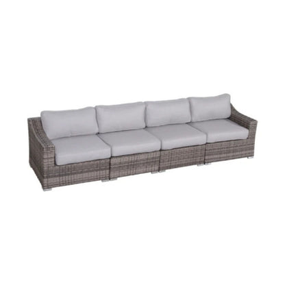 Contemporary Outdoor Rattan Wicker Sectional Seating Group With Cushions LSI Patio Furniture