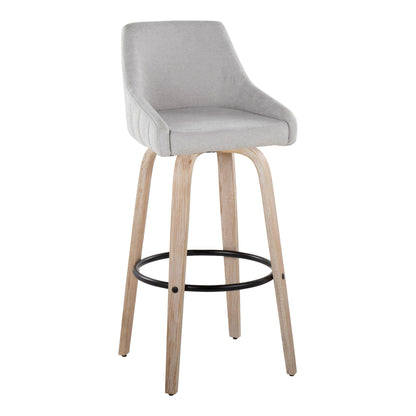 Hannah - Transitional Fixed Height Barstool With Swivel With Round Footrest (Set of 2) Lumi Source