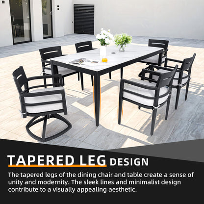 Modern Outdoor Patio Dining Set With Table And Chairs With Sunbrella Cushions Life Outside