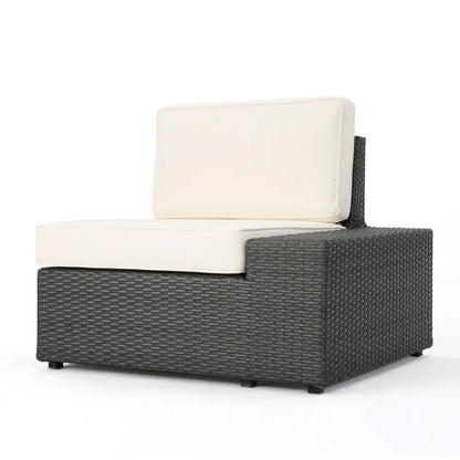 Santa Cruz - Outdoor 8 Piece Sectional Set - Dark Brown Noble House