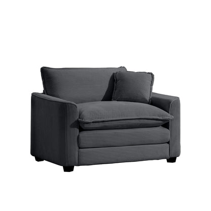 Modern Classic Fabric Single Chair Deep Seat Sofa With Pillow Home Essentials