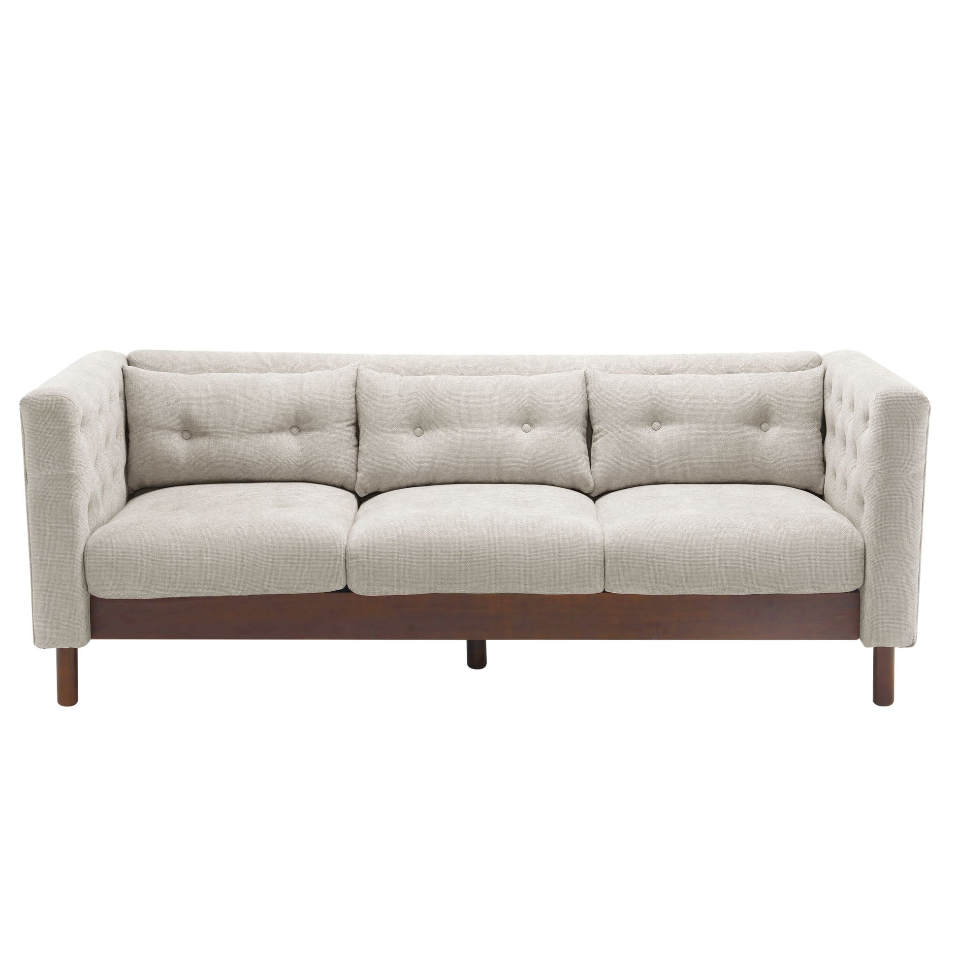 Upholstered Sofa Modern 3 Seater Sofa Couch With Tufted Design For Living Room Noble House