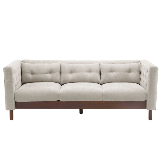Upholstered Sofa Modern 3 Seater Sofa Couch With Tufted Design For Living Room Noble House