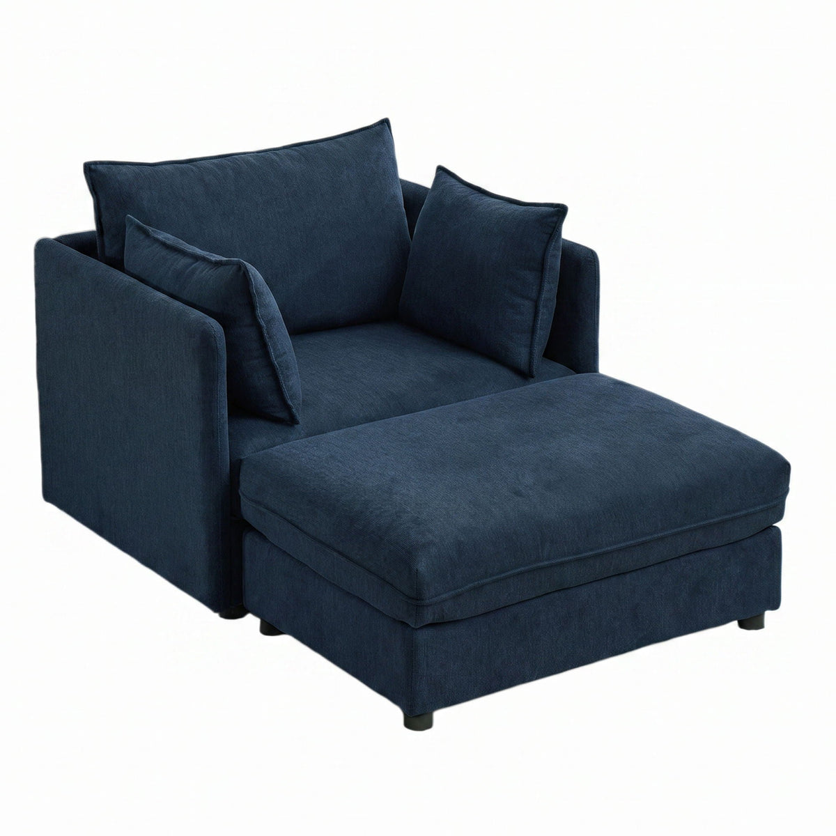 Oversized Deep Seat Accent Chair With Matching Storage Ottoman & Throw Pillows Hearth and Haven