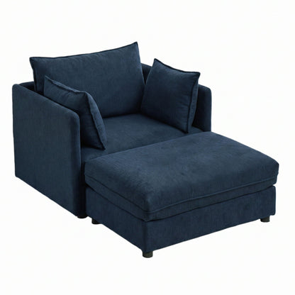 Oversized Deep Seat Accent Chair With Matching Storage Ottoman & Throw Pillows Hearth and Haven