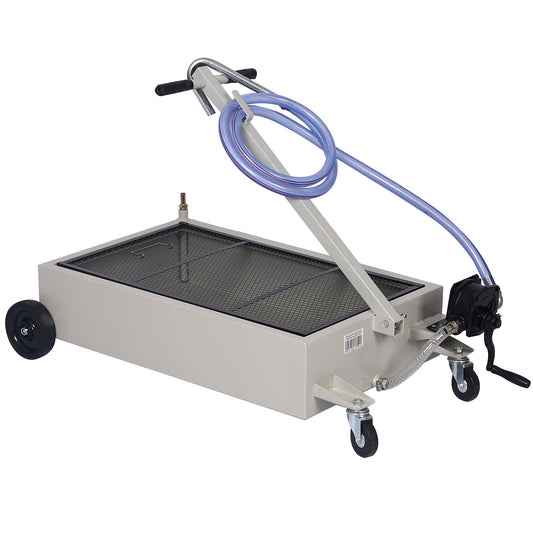 Heavy Duty 20 Gallon Low Profile Oil Drain With Pump Polypropylene - Gray Daily Nest