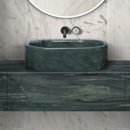 Bathroom Vessel Sink, Semi Polished Surface Daily Nest