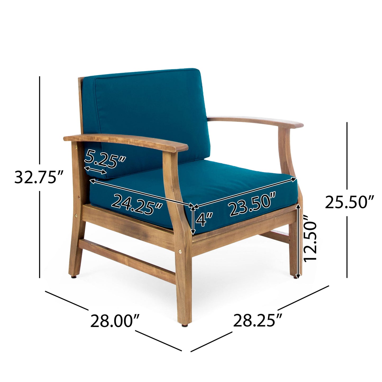 Kaleidoscope - Club Chair With Slat Paneling - Blue Noble House