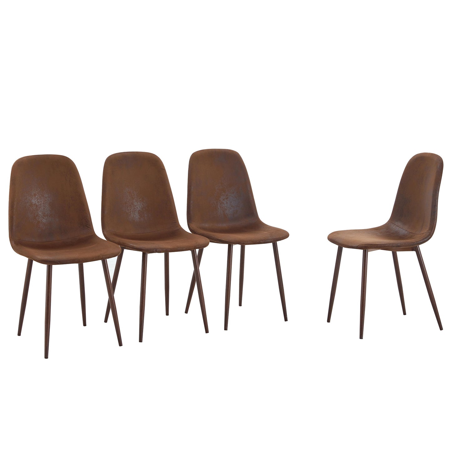 (Set of 4) Backrest AndTransfer Legs Chairs Adding A Touch Of Elegance To Minimalist And Scandinavian Style Homes - Walnut Home Essentials