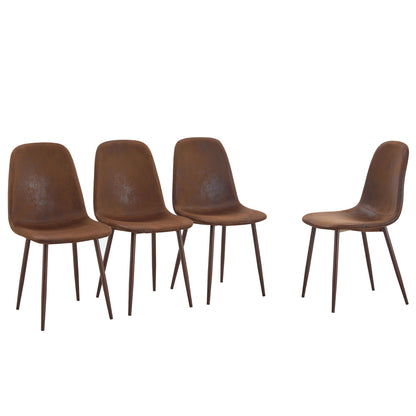 (Set of 4) Backrest AndTransfer Legs Chairs Adding A Touch Of Elegance To Minimalist And Scandinavian Style Homes - Walnut Home Essentials