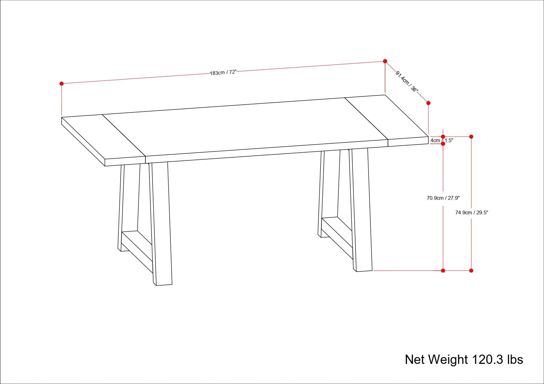 Whitley - Dining Table - Gray Simpli-Home