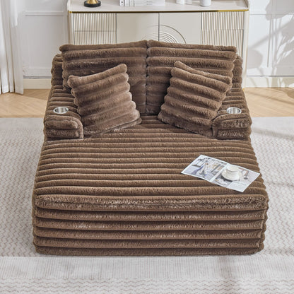 Oversized Chaise Lounge Chair Indoor With Pillows For Living Room Hearth and Haven