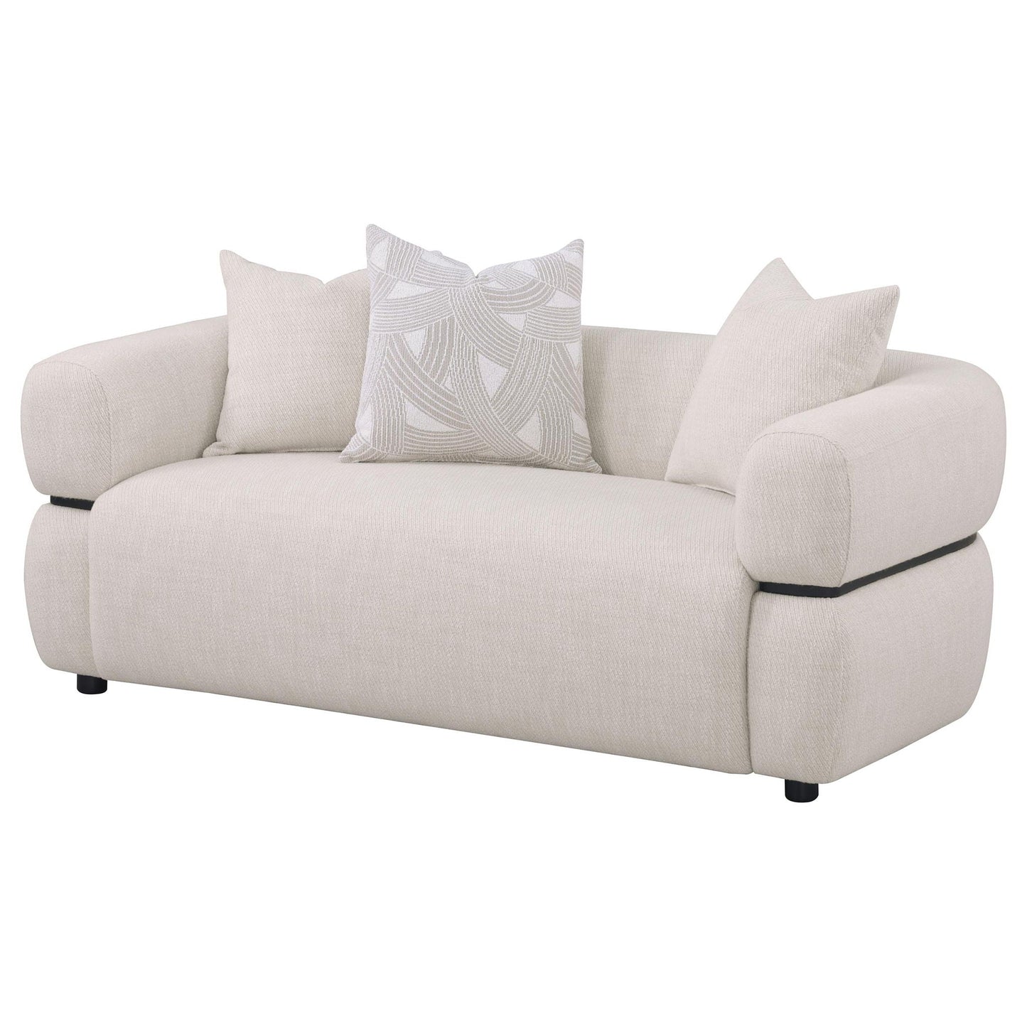Ramsay - Round Arm Loveseat - Beige Furniture Max