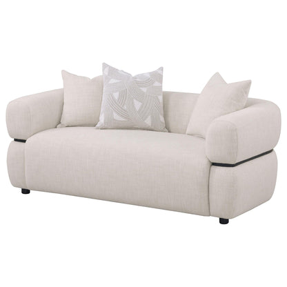 Ramsay - Round Arm Loveseat - Beige Furniture Max