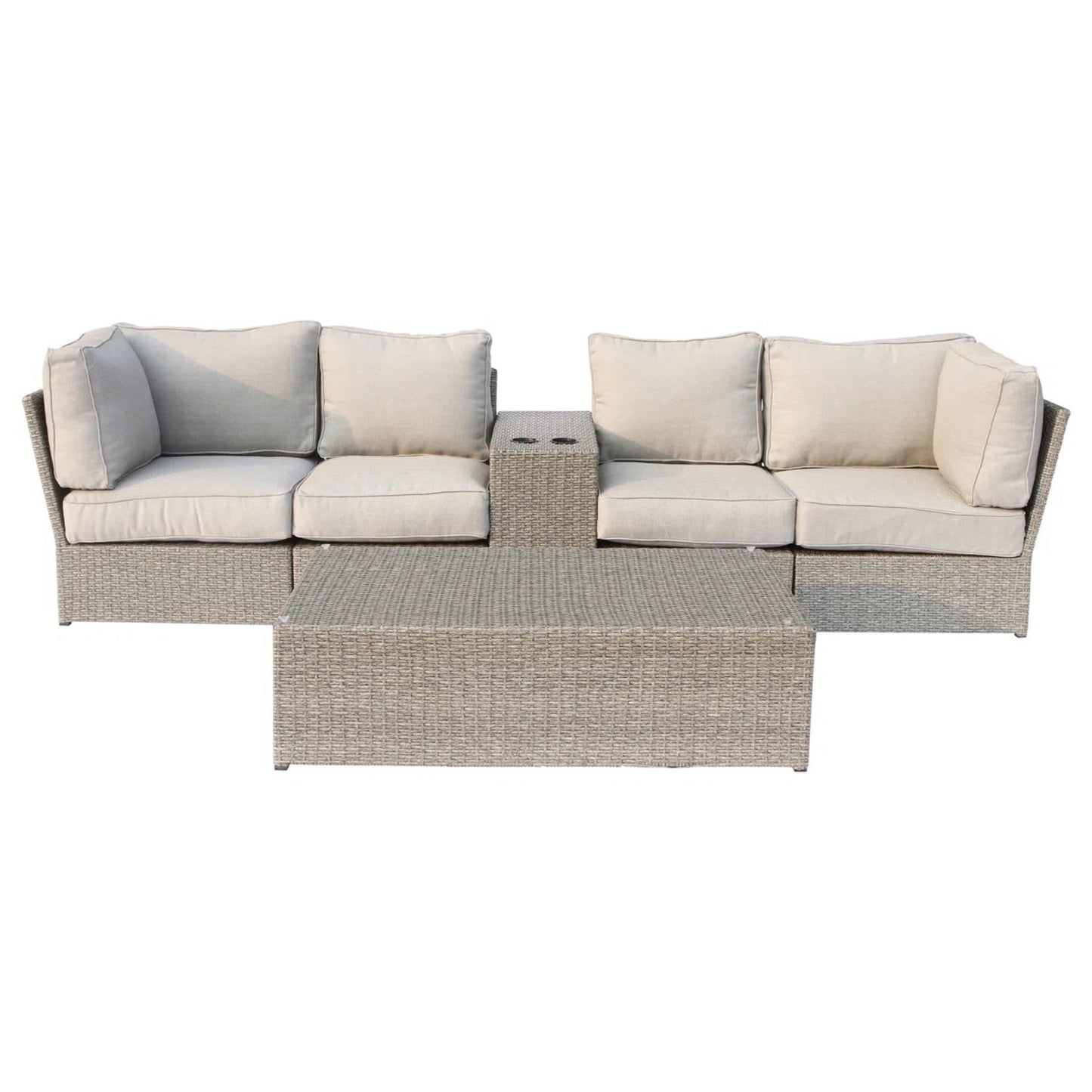 Stylish Modular Wicker Patio Seating Group LSI Patio Furniture