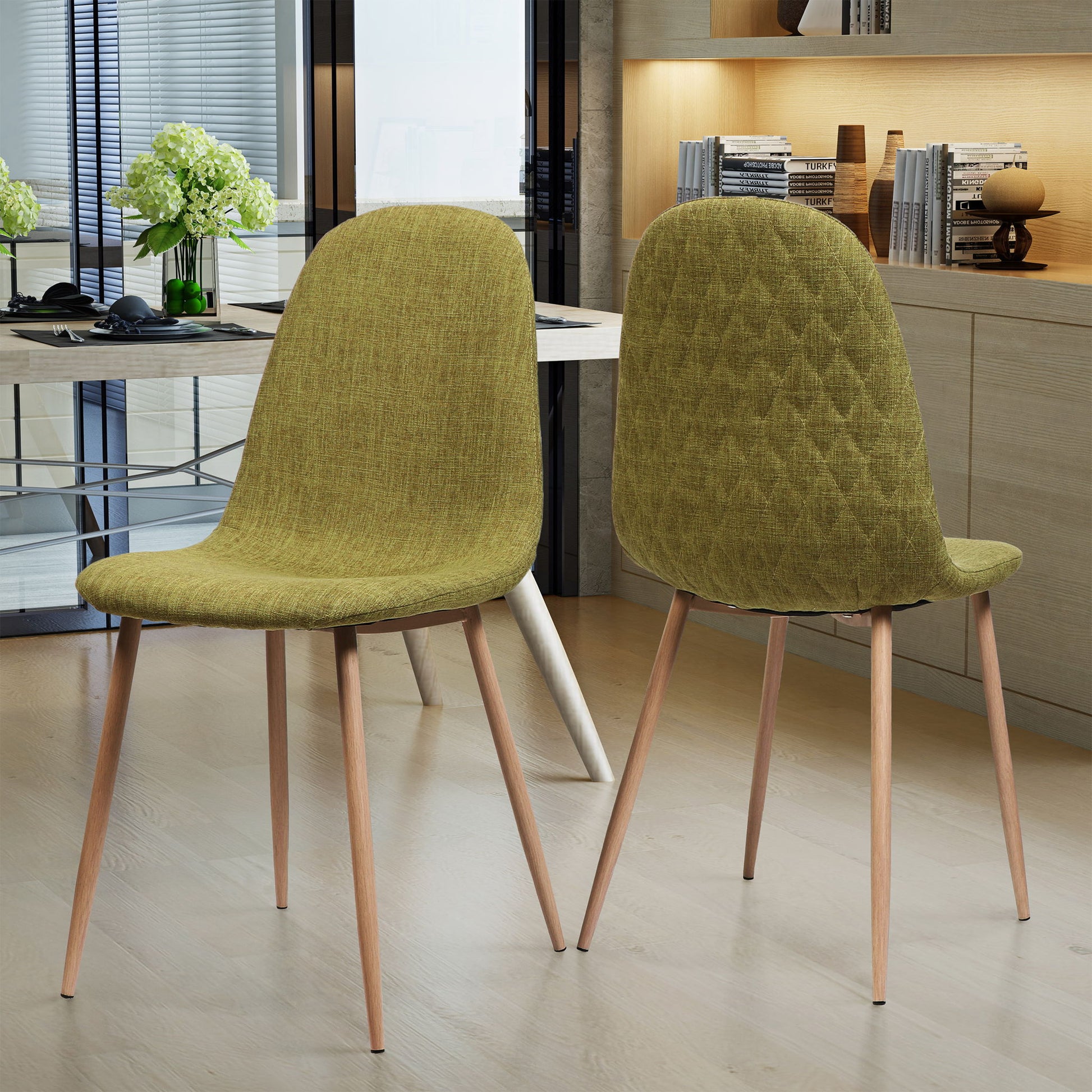 Elegant Dining Chair Set With Fabric Noble House