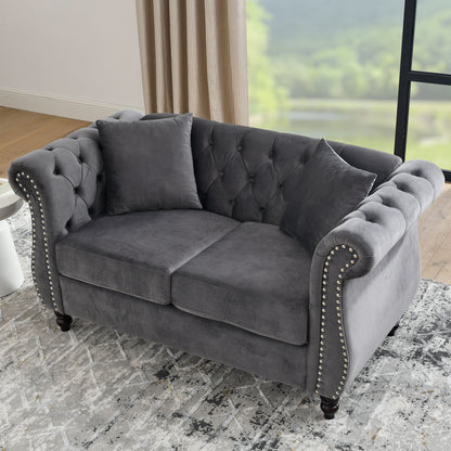 Chesterfield Sofa With Rolled Arms And Nailhead Trim Home Essentials