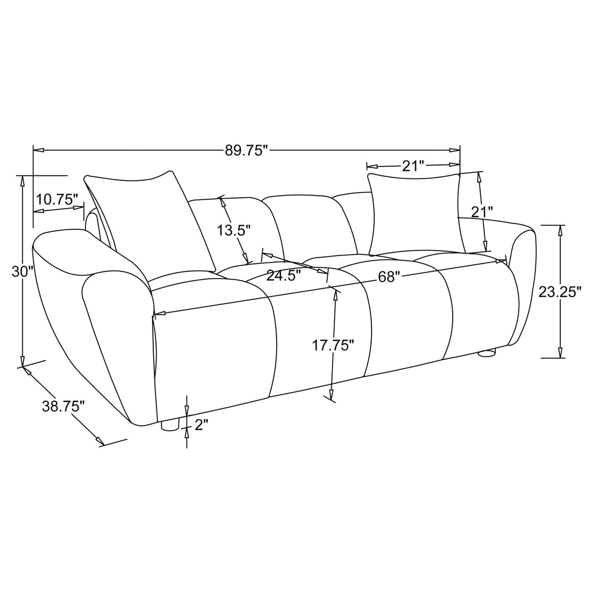 Tampa - Sofa - Greige Furniture Max