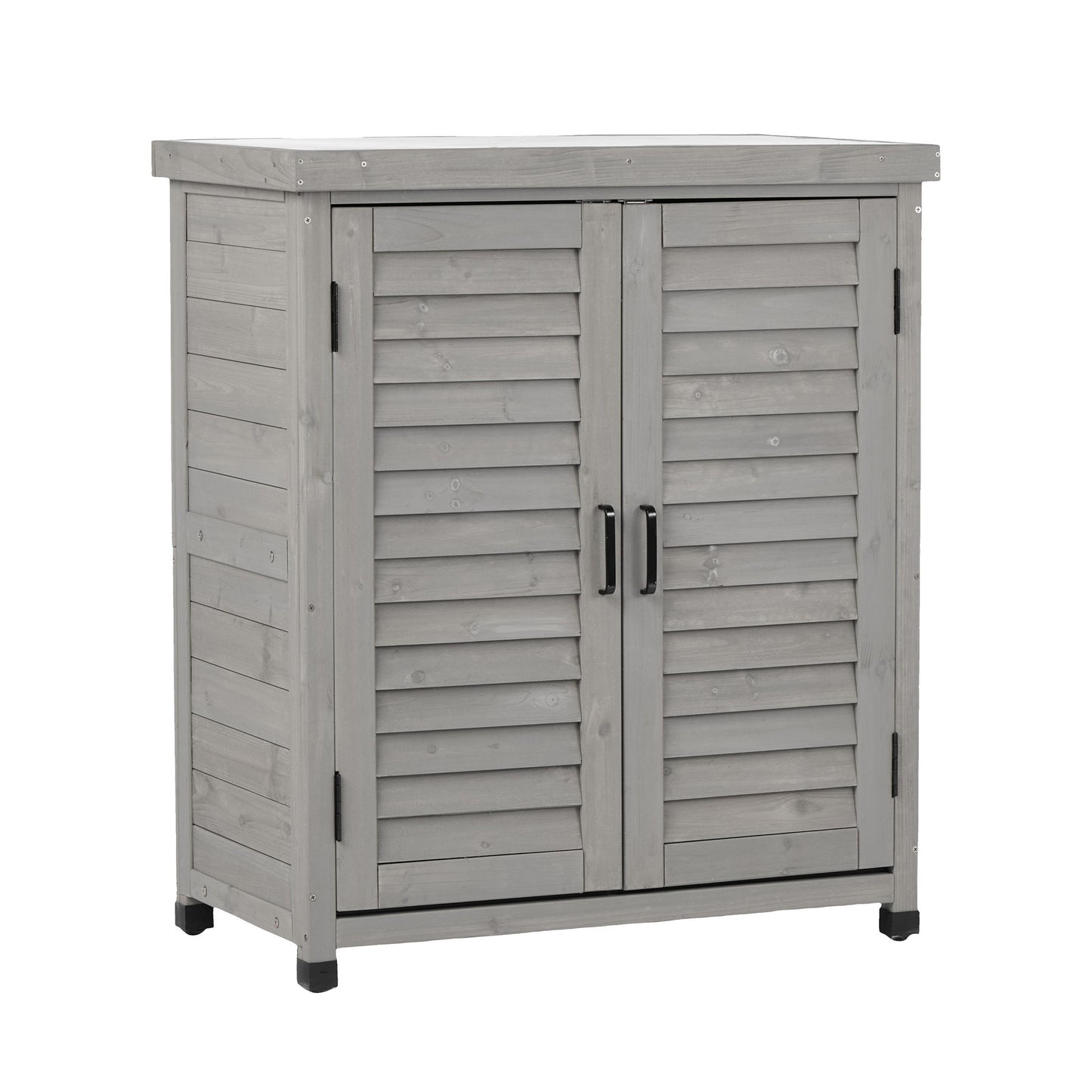 Potting Bench With Storage Cabinet And Metal Table Top For Outdoor Home Essentials