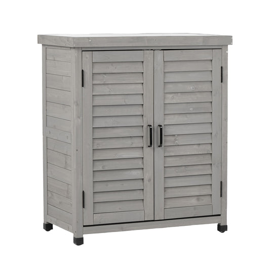 Potting Bench With Storage Cabinet And Metal Table Top For Outdoor Home Essentials