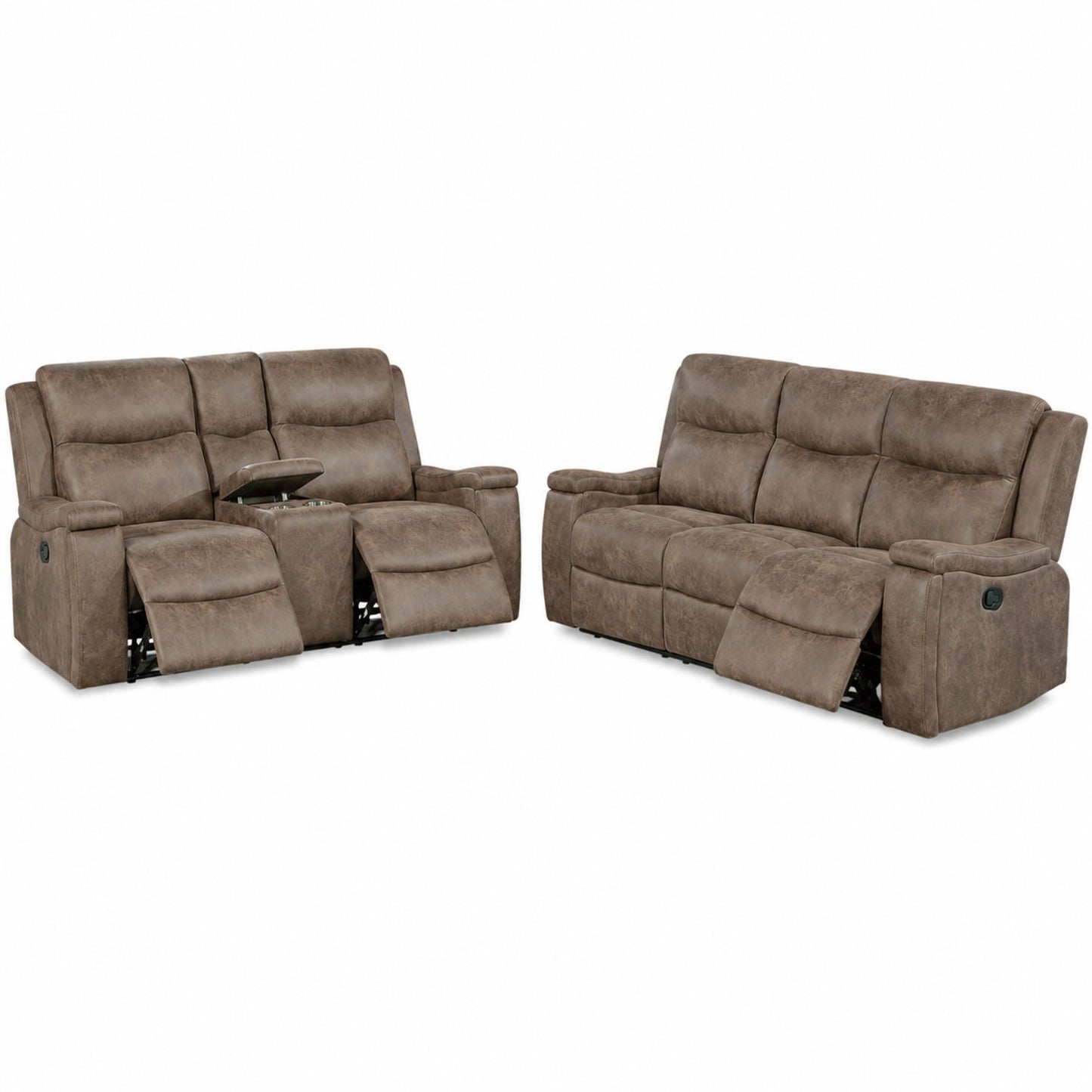 Modern Manual Motion Living Room Set With Hidden Cup Holders Home Essentials