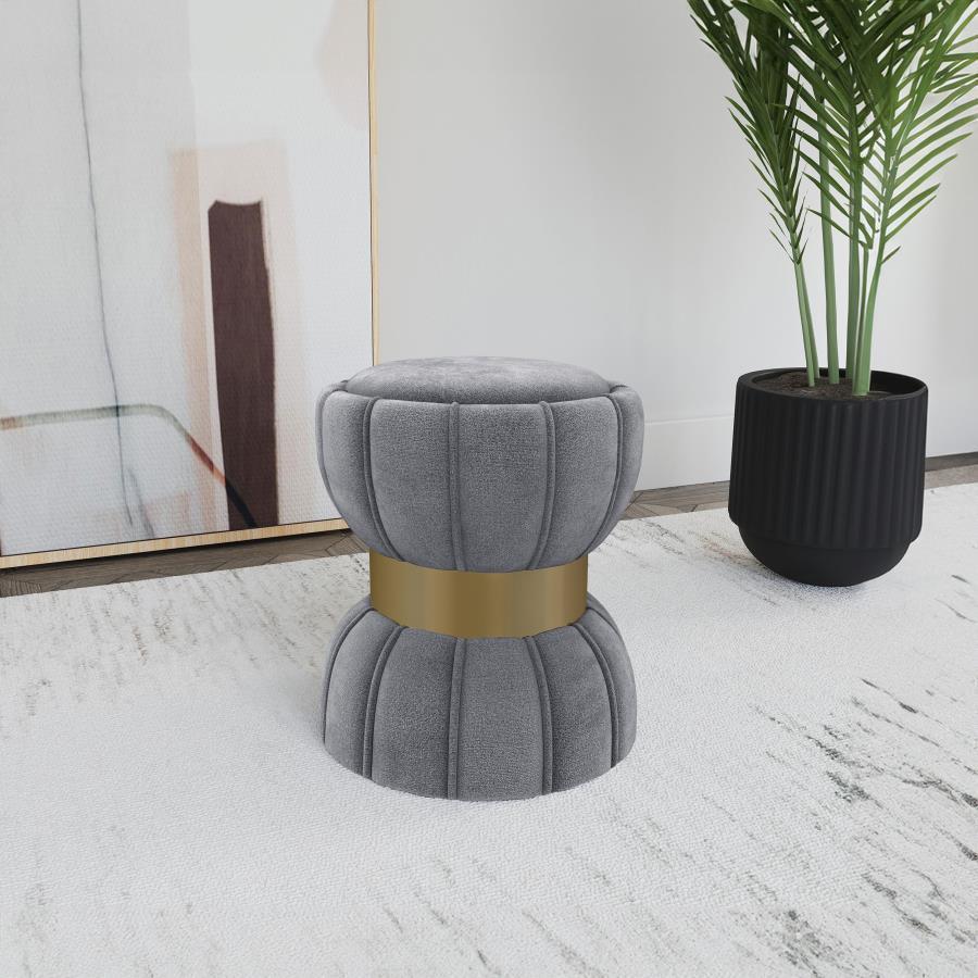 Sora - Round Upholstered Ottoman Coaster Fine Furniture