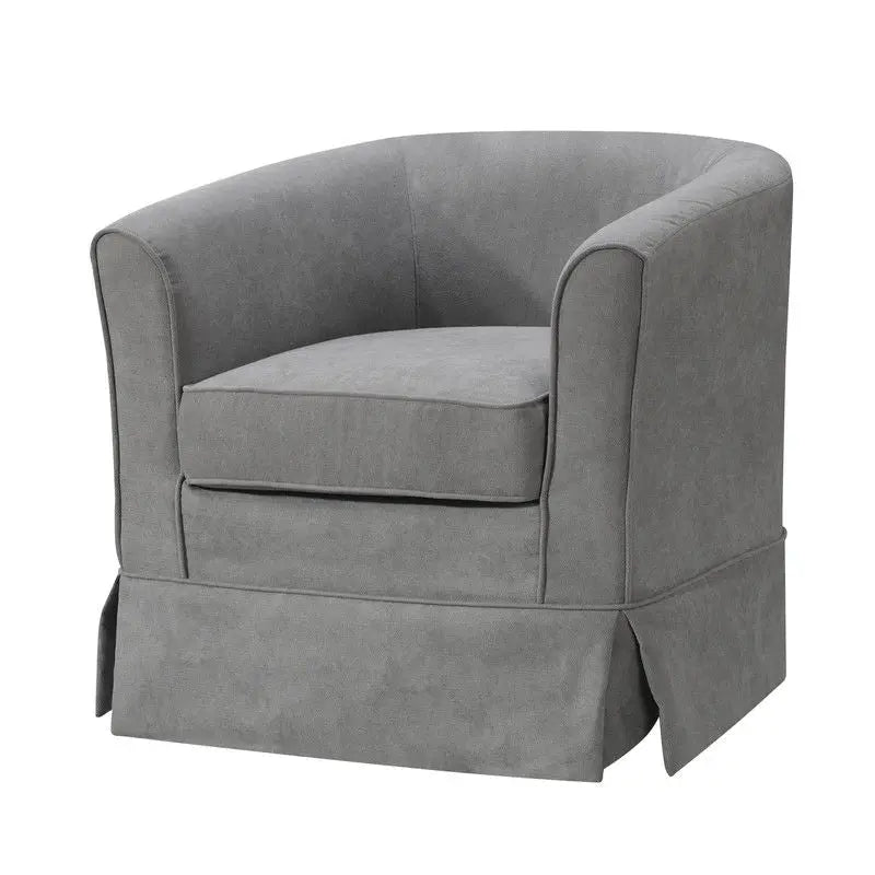 Tucker - Woven Fabric Swivel Barrel Chair Lilola Home